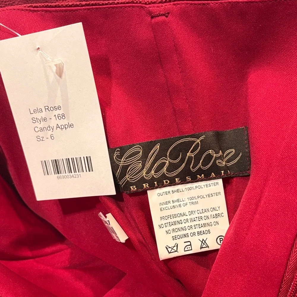 NWT Lelarose Bridesmaid Candy Apple 168 Tulip Red Sweetheart Mini Dress